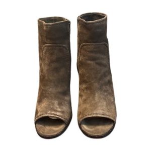 Gabby Peep Toe Bootie in Dark Taupe - Pre-Loved