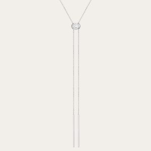 Aurate x Frye: Lab Grown White Sapphire Bolo Necklace