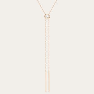 Aurate x Frye: Lab Grown White Sapphire Bolo Necklace