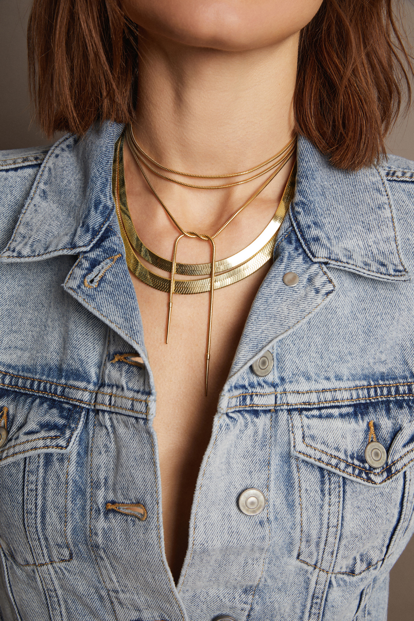 Aurate x Frye: Bold Herringbone Necklace - Image 3