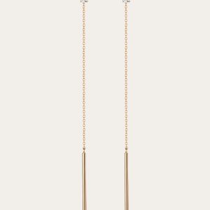 Aurate x Frye: Lab Grown Diamond Lariat Earrings