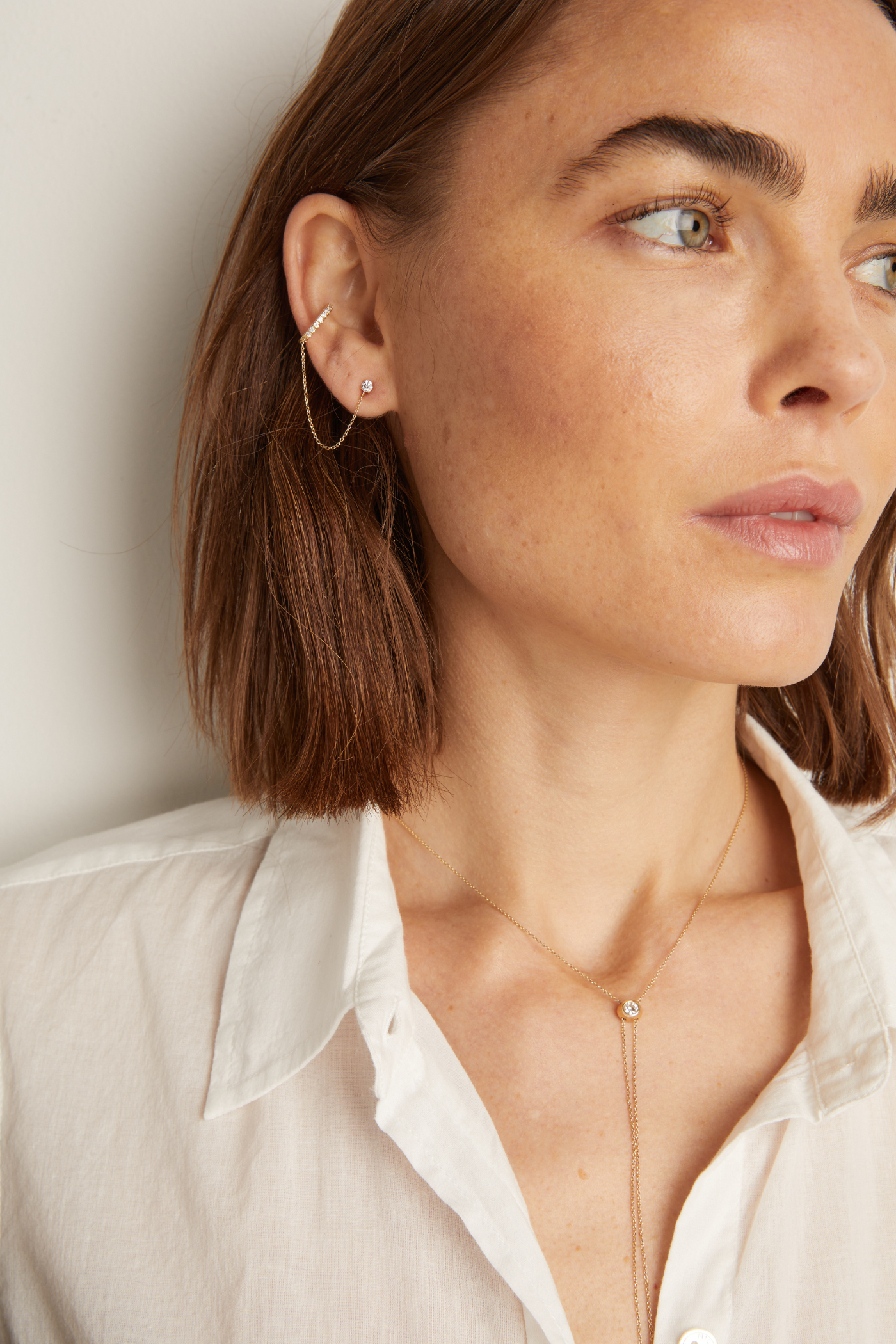 Aurate x Frye: Lab Grown Diamond Stud and Ear Cuff - Image 2