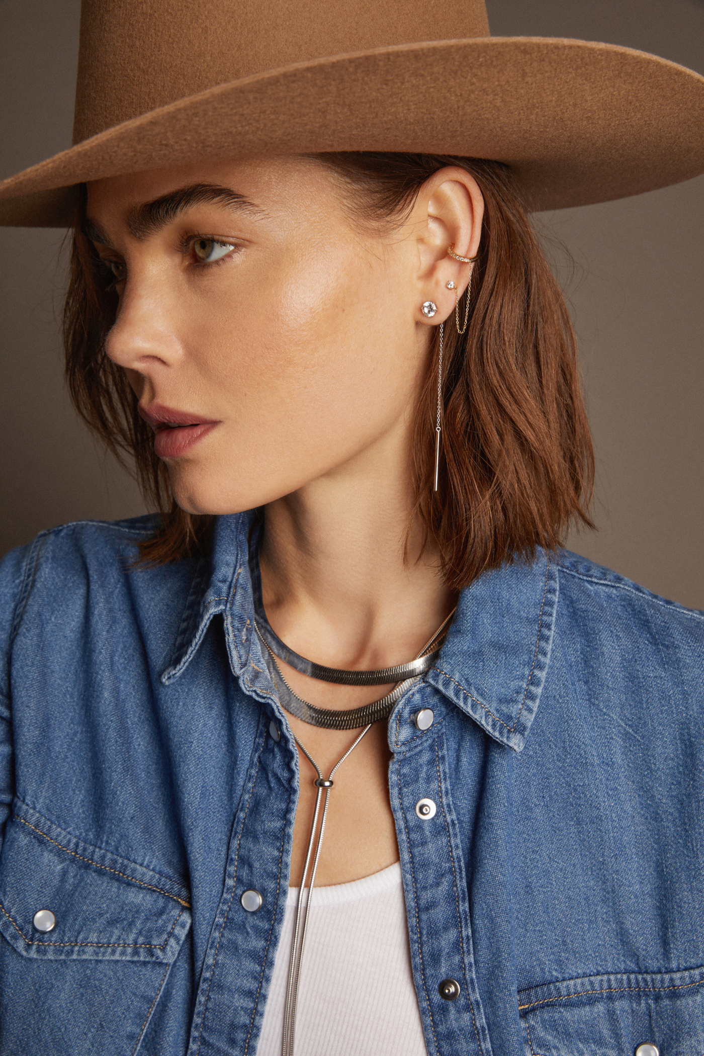 Aurate x Frye: Lab Grown Diamond Stud and Ear Cuff - Image 7