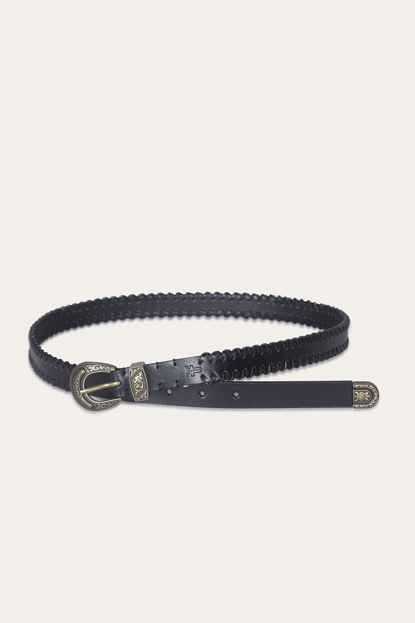 20mm Belt With 3 Pc Buckle Set & Leather Laced Edge - Image 2