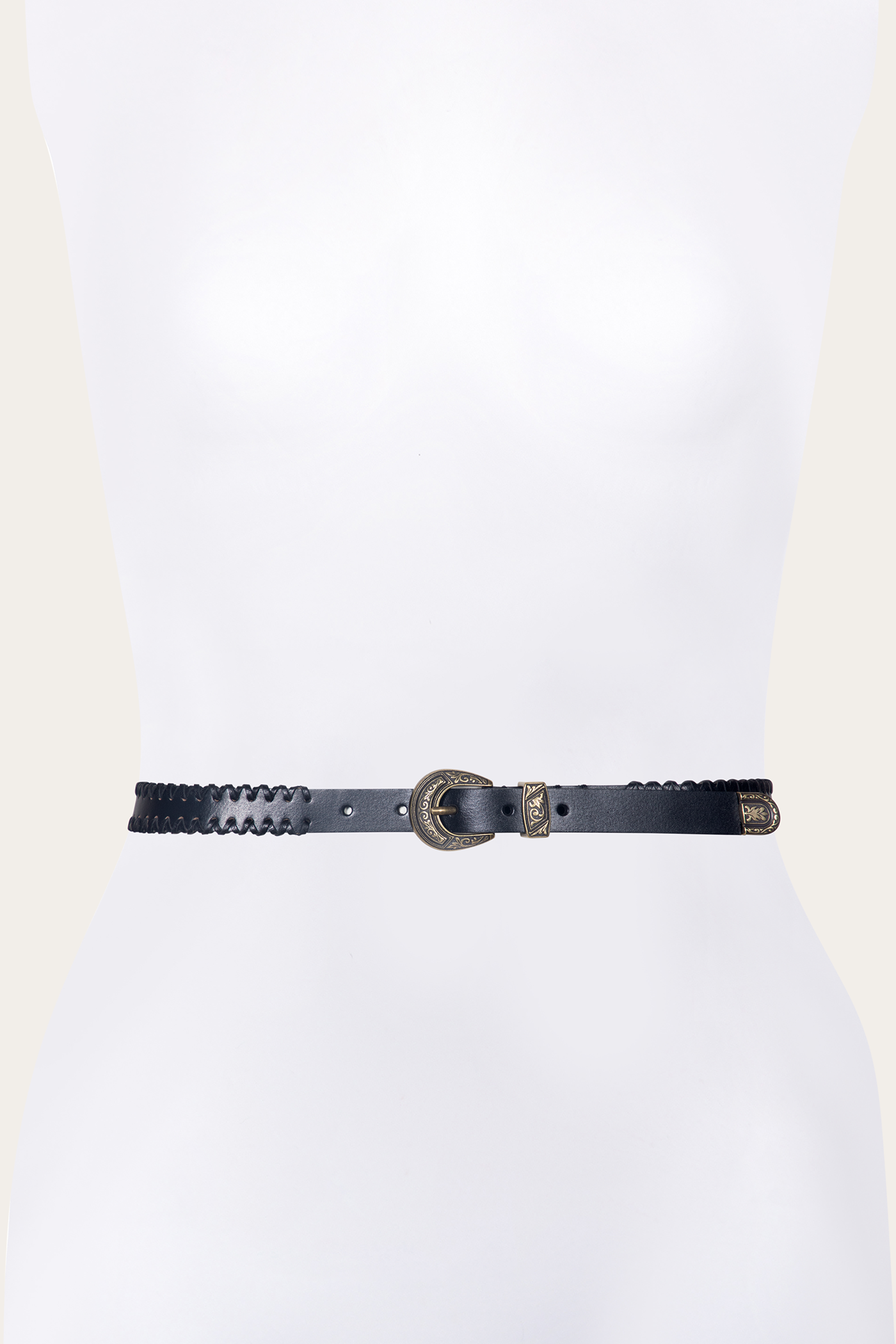 20mm Belt With 3 Pc Buckle Set & Leather Laced Edge - Image 4