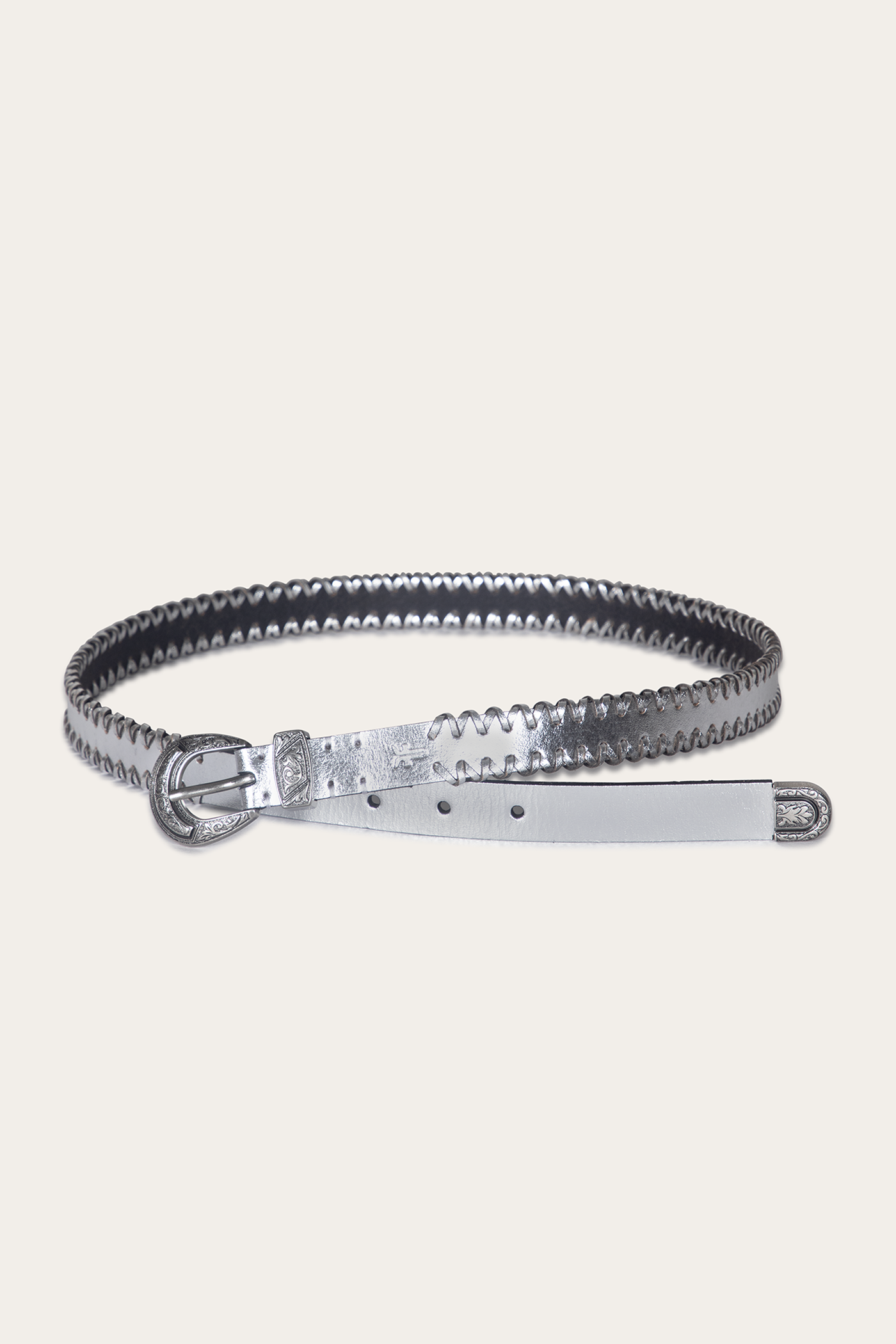 20mm Belt With 3 Pc Buckle Set & Leather Laced Edge - Image 2