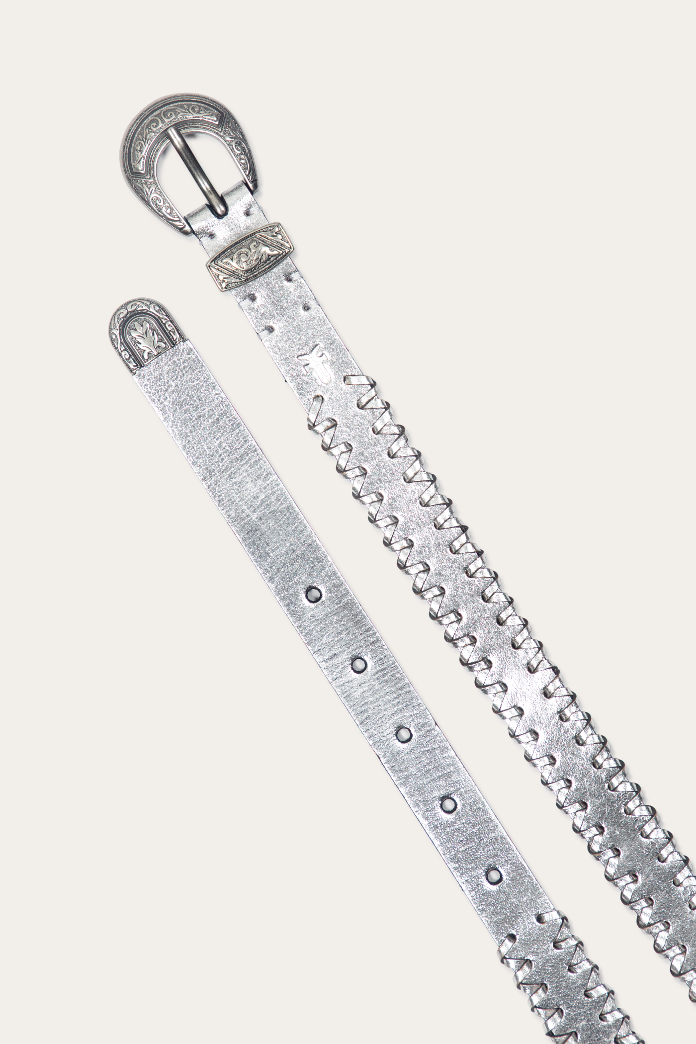 20mm Belt With 3 Pc Buckle Set & Leather Laced Edge - Image 5
