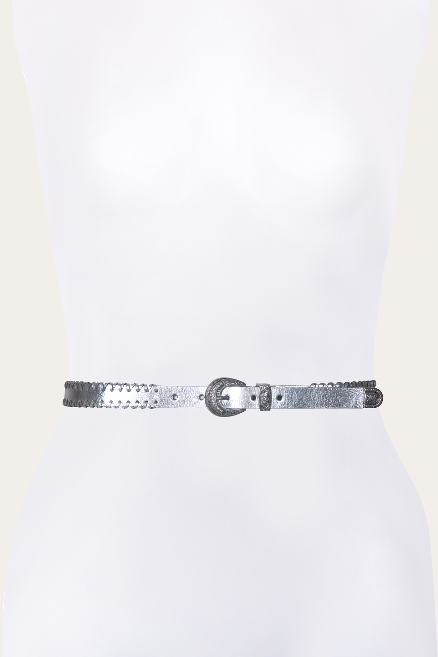 20mm Belt With 3 Pc Buckle Set & Leather Laced Edge - Image 4