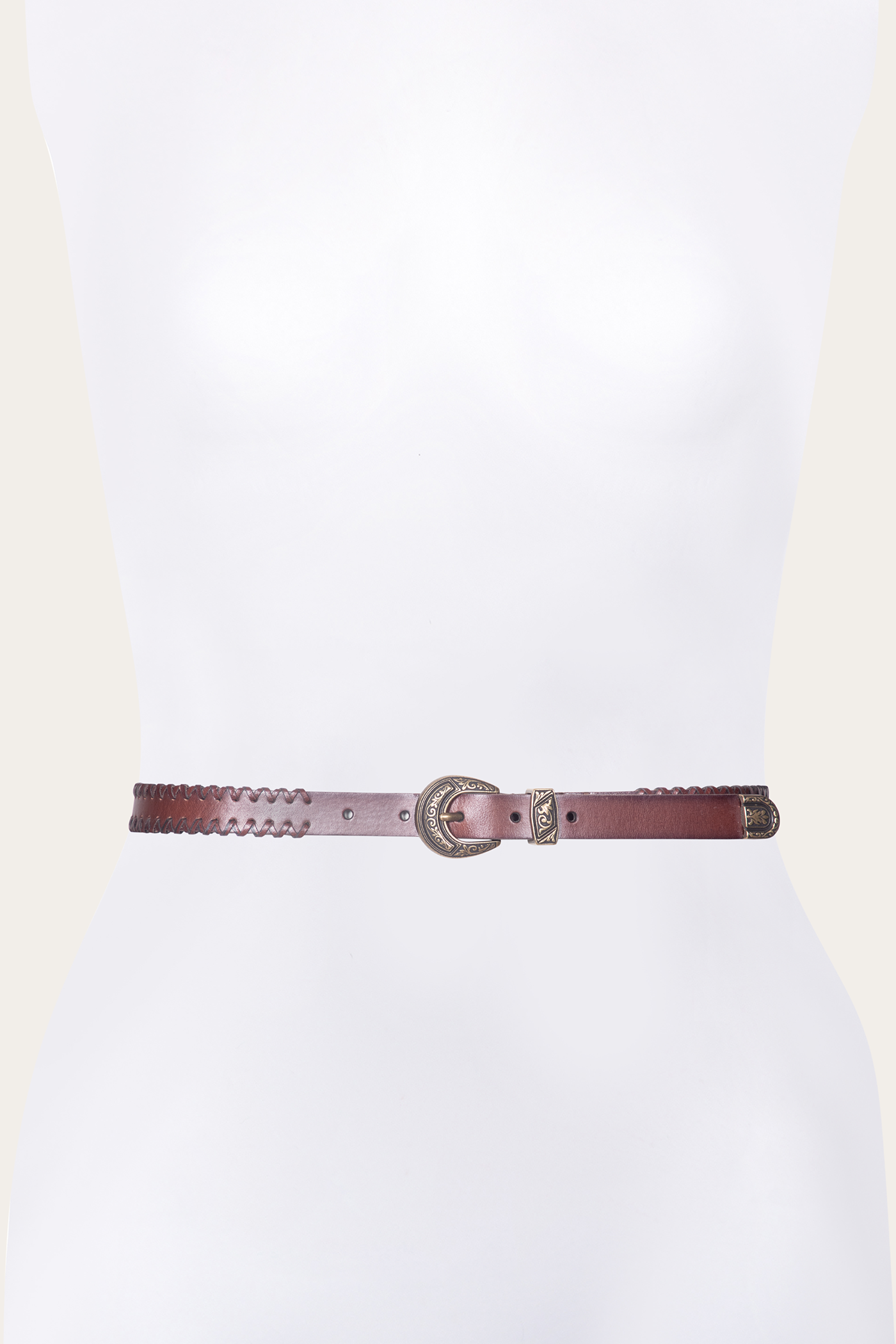 20mm Belt With 3 Pc Buckle Set & Leather Laced Edge - Image 4